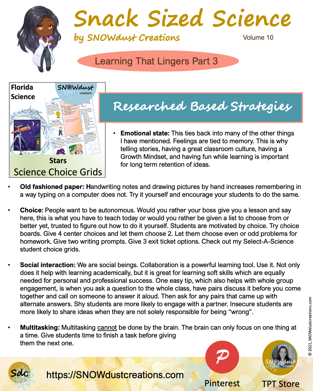 Elementary Science Research Based Strategies