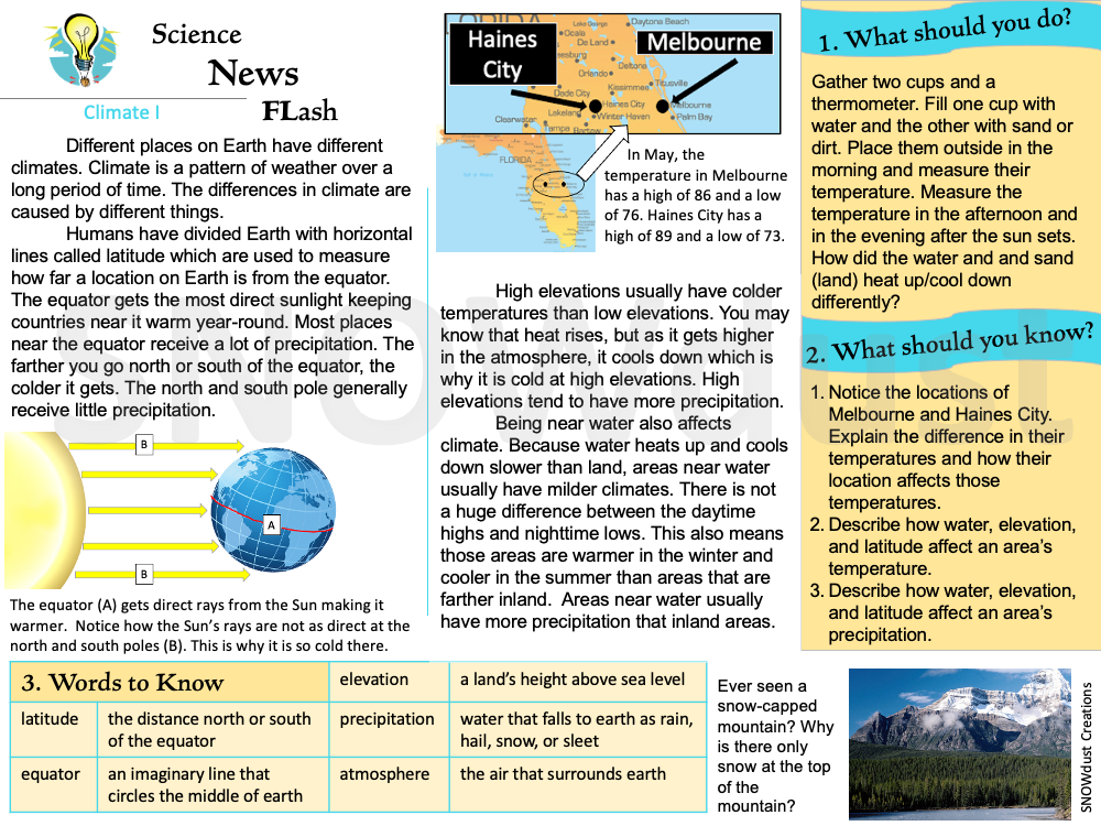 Florida Elementary Science Text Activities